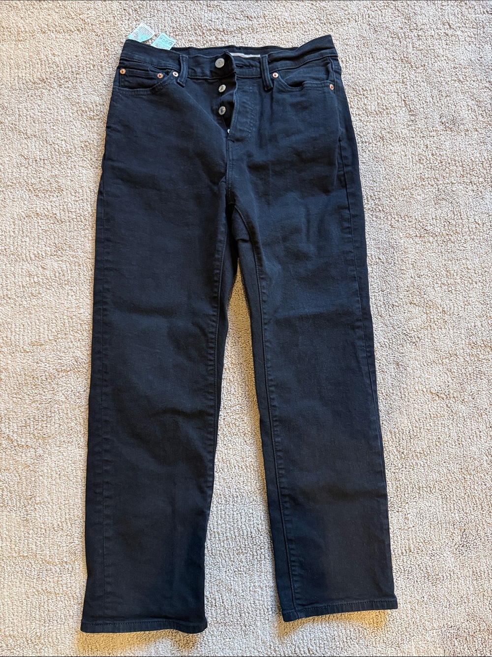 Levi's Women's wedgie Straight-Leg Jeans in Black